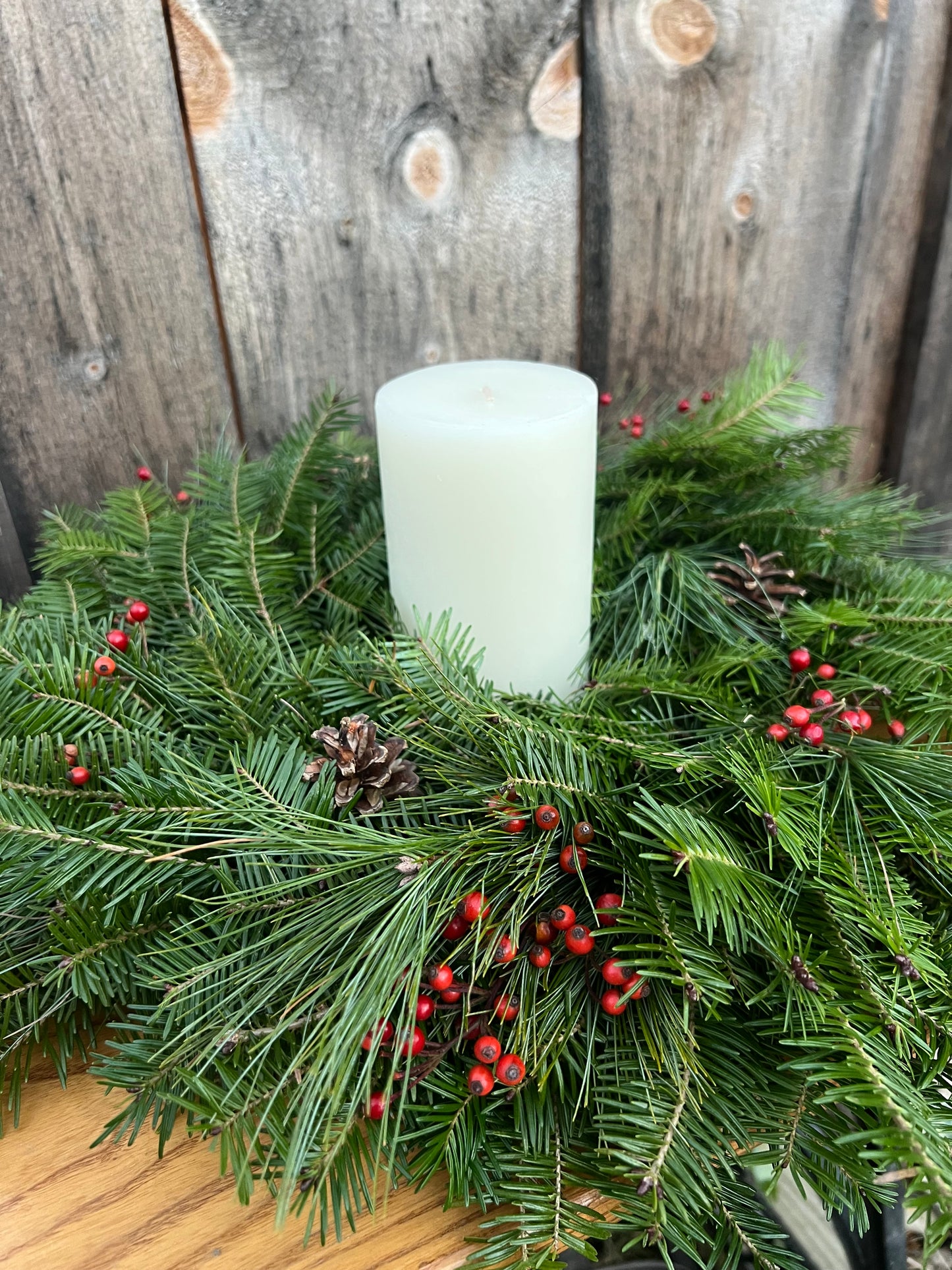 FRESH MAINE EVERGREEN CANDLE RING