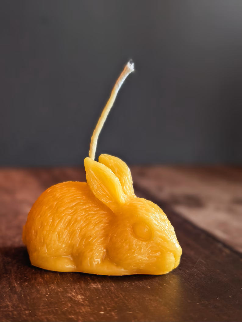 Miniature Bunny Rabbit 100% Beeswax Candle