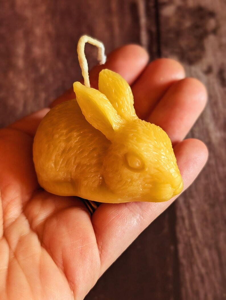 Miniature Bunny Rabbit 100% Beeswax Candle